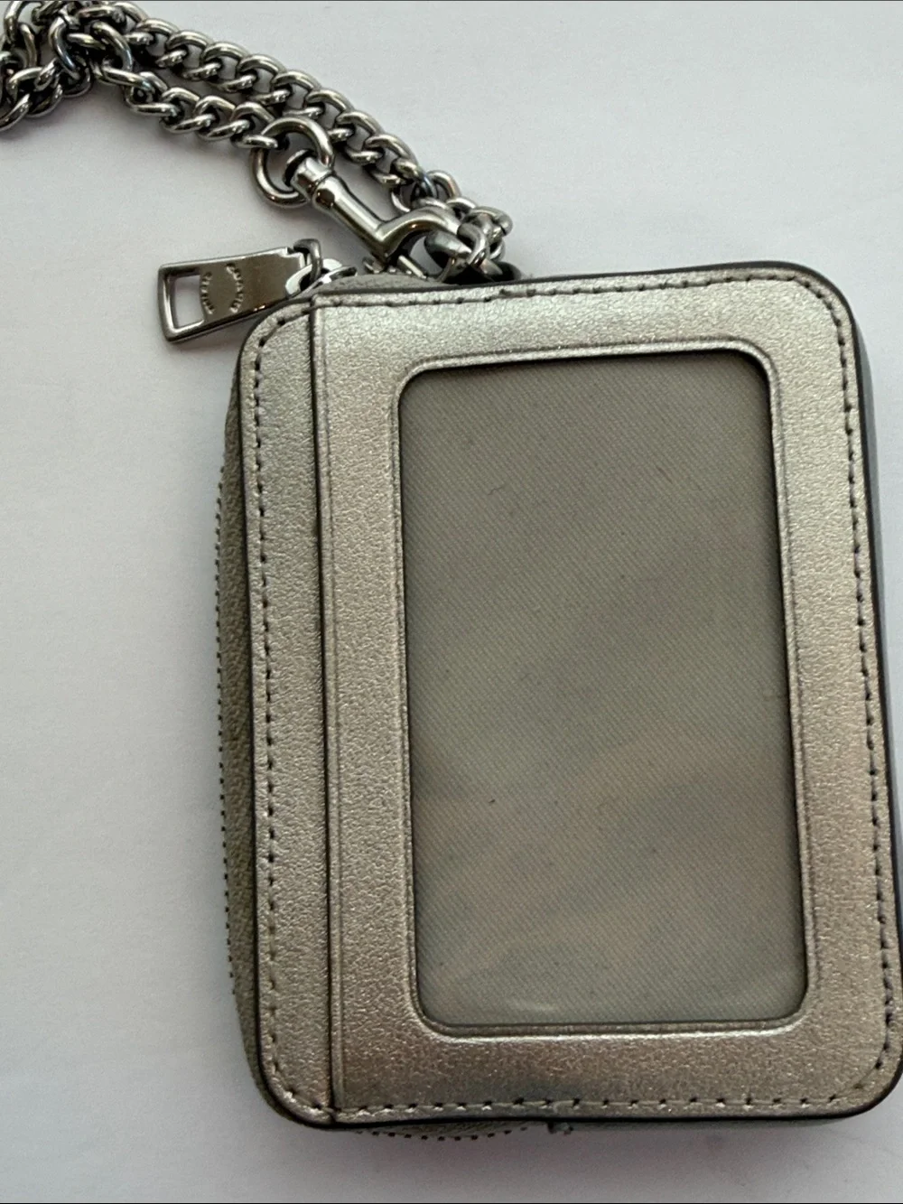 COACH Silver Card Case Phone Accessory with Chain